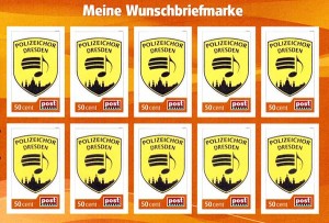 Die neuen Briefmarken des Polizeichor Dresden